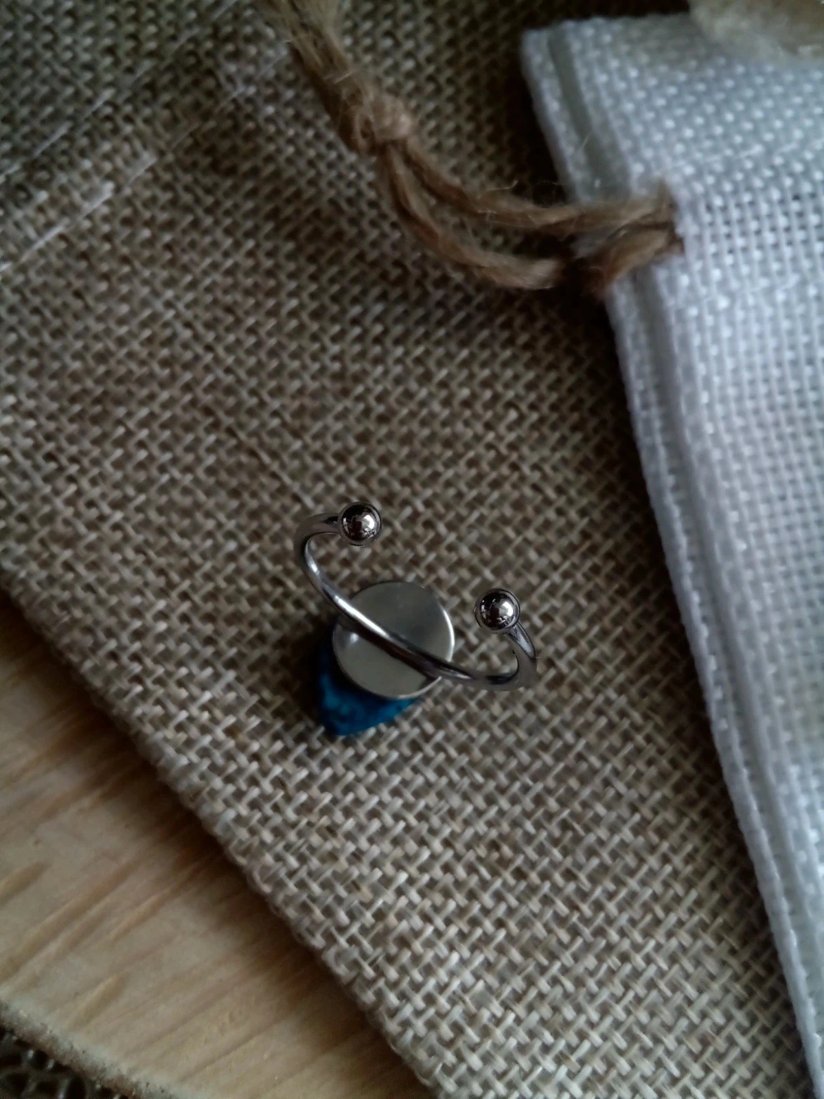 Anillo de lágrima de apatita azul – photo 3